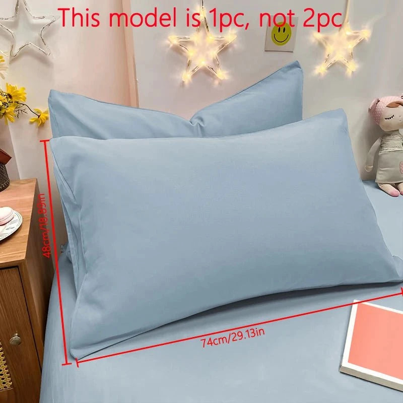 Shada Sky Blue / 48x74cm 1 Piece Of Matte Solid Color Pillowcase, Bedroom Pocket Sealed Soft Pillowcase, Bedding