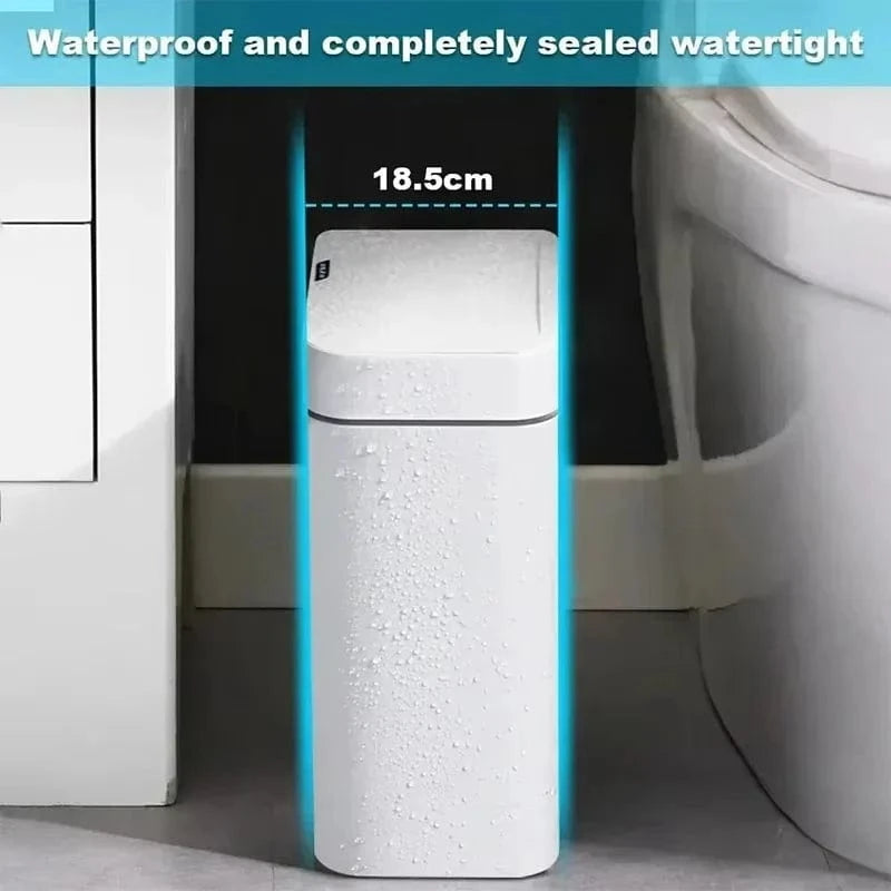 Shada Smart Sensor Trash Can 15L - Touchless, Waterproof, Induction Design for Home & Bath