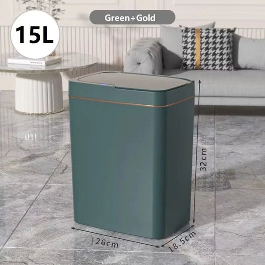 Shada Smart Sensor Trash Can 15L - Touchless, Waterproof, Induction Design for Home & Bath