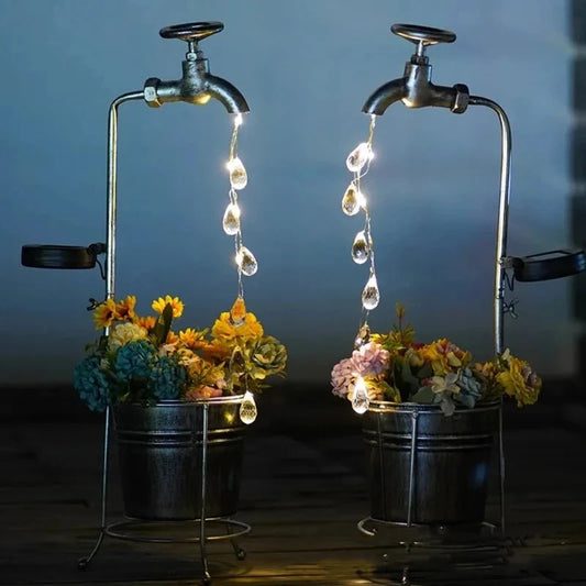 Shada Solar Watering Tap Lights Led Iron Planter Lantern Waterproof Yard Outdoor Garden Decoration Outdoor Landscape Stopcock Lamp