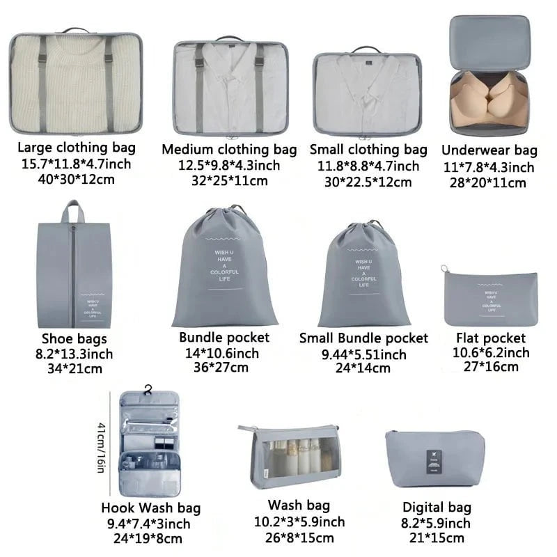 Shada Travel Set Storage Bags Clothes Digital Toiletries Shoes Organizer bag Student Dormitories Clothing Sorting Bags Packing Cubes
