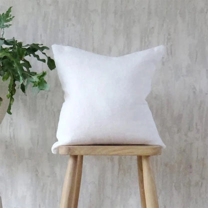 Shada White / 30X50CMX1PC Premium 100% Linen Pillowcase - Soft, Comfortable Cushion Cover with Invisible Zipper for Home Decor