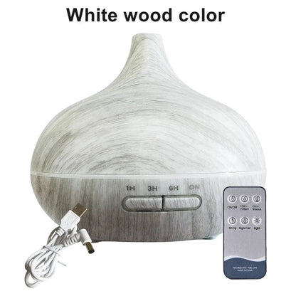 Shada White wood color Shada Aroma Diffuser 7 Color LED Lights Ultrasonic Essential Oil Diffuser with Remote Control